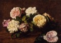 Fleurs Roses peintre de fleurs Henri Fantin Latour